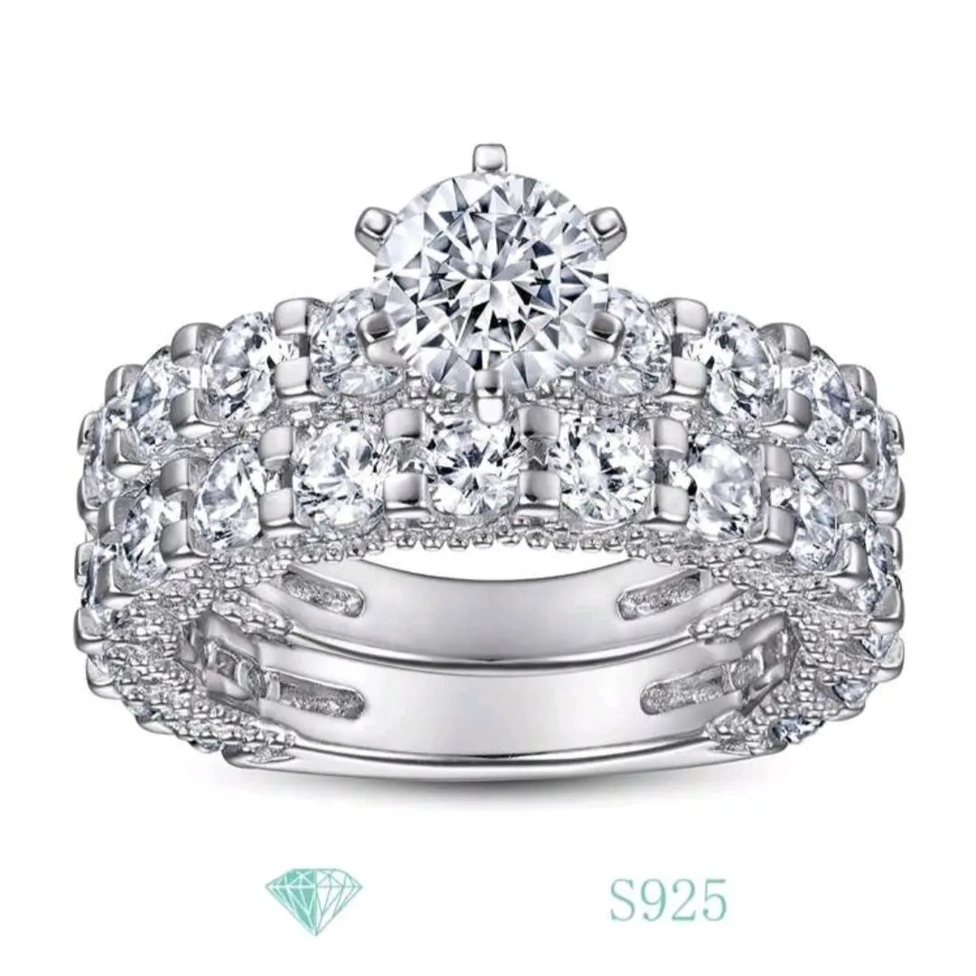 Sterling silver 925 moissanite wedding ring
