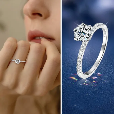 Sterling silver 925 moissanite rings