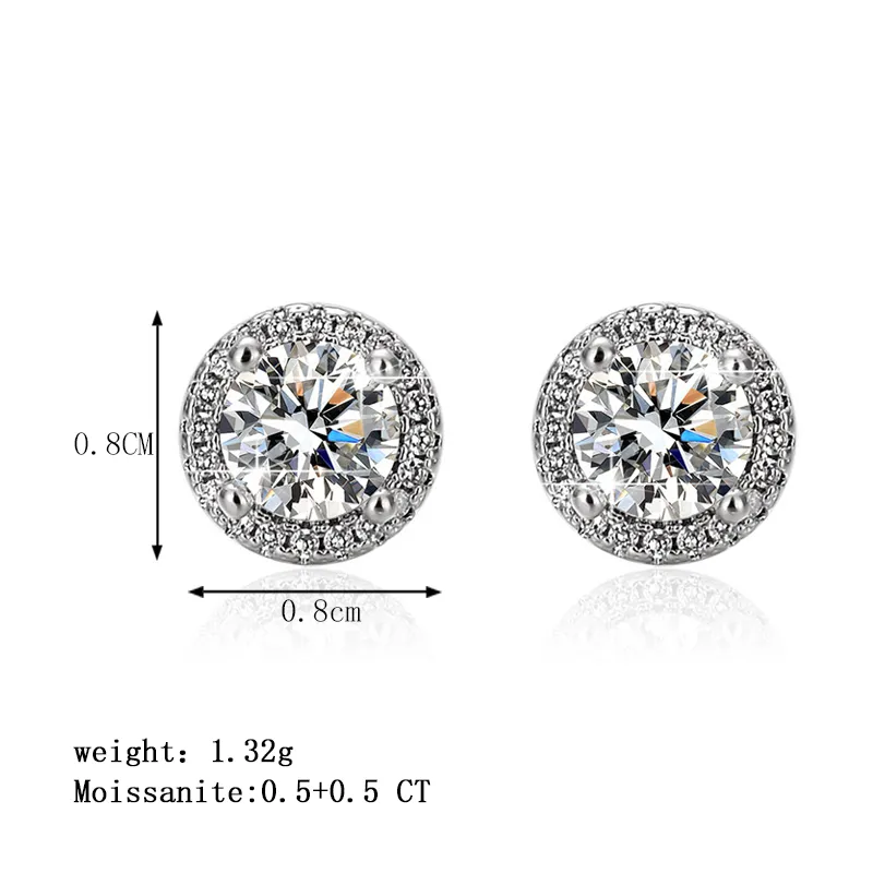 Sterling silver 925 moissanite earrings