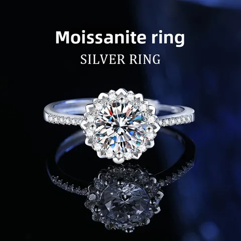 Sterling silver moissanite rings