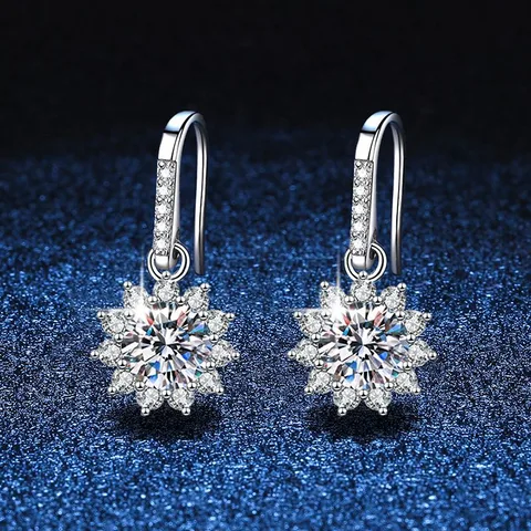 Sterling silver 925 moissanite earrings