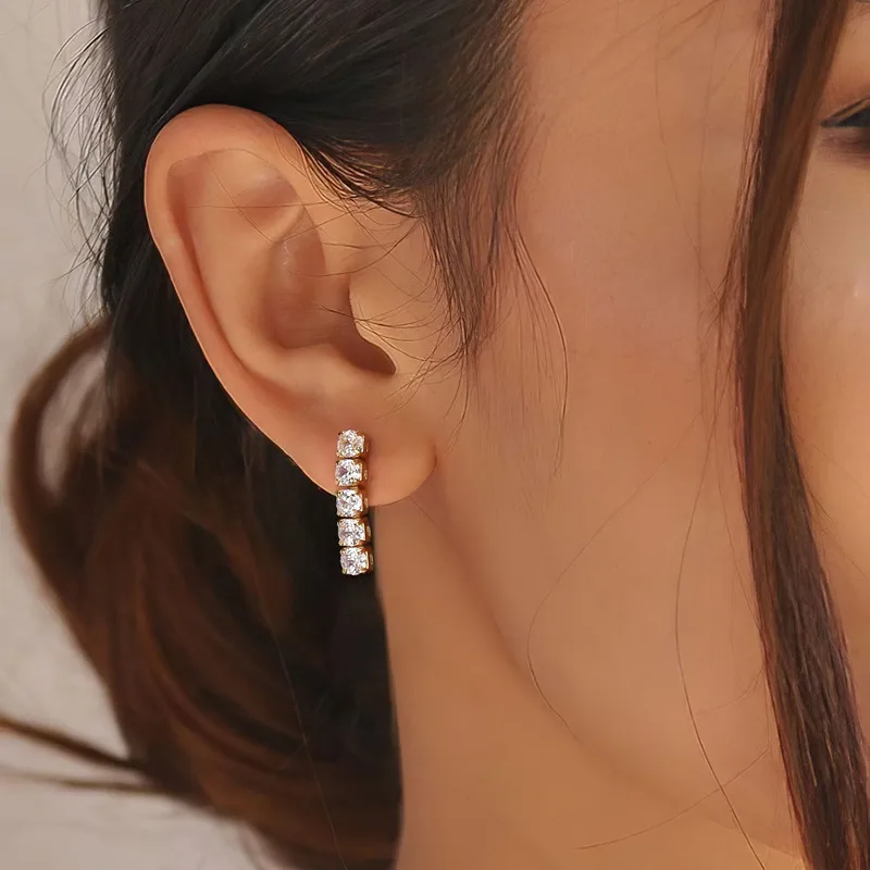 Sterling silver 925 zircon earrings