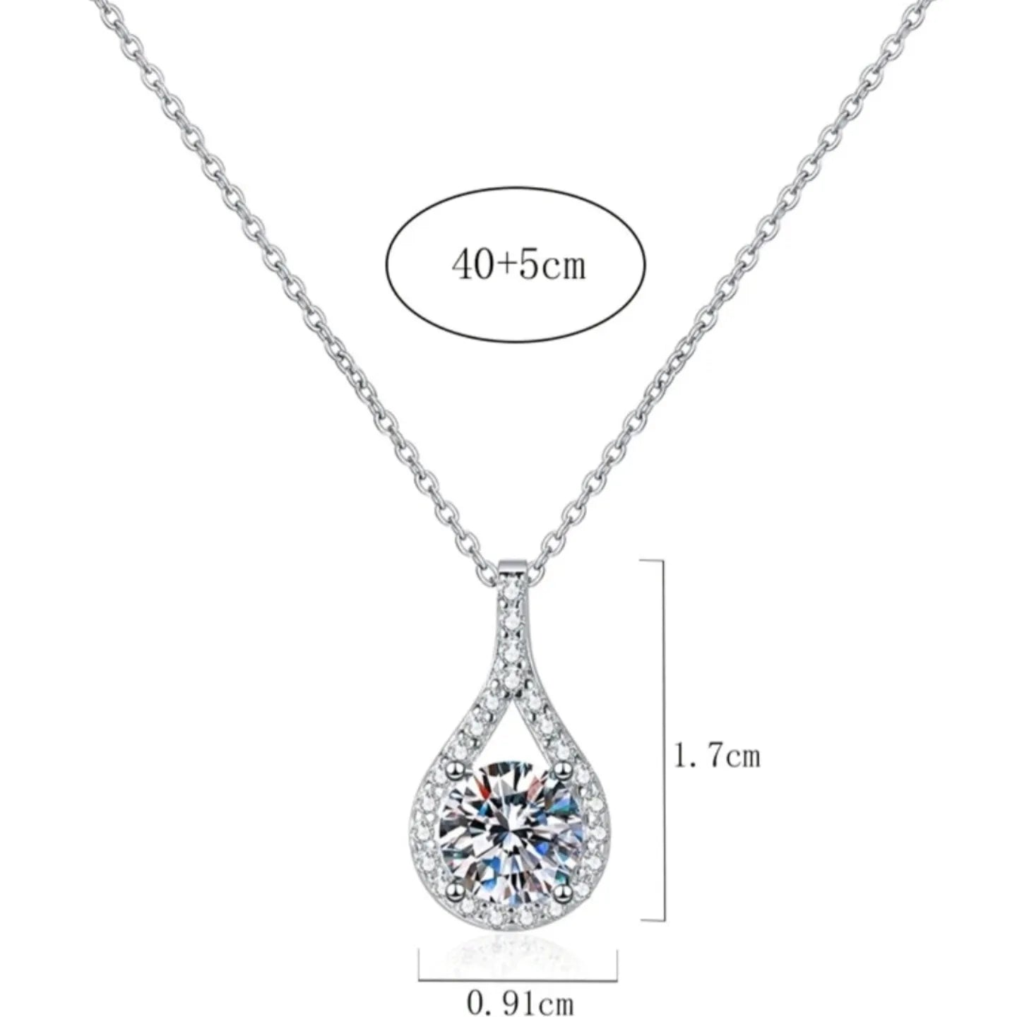 Sterling silver 925 moissanite necklace