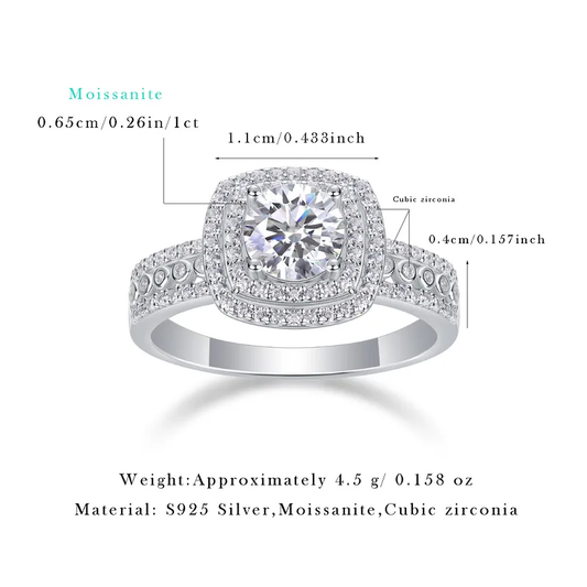 Sterling silver 925 moissanite rings
