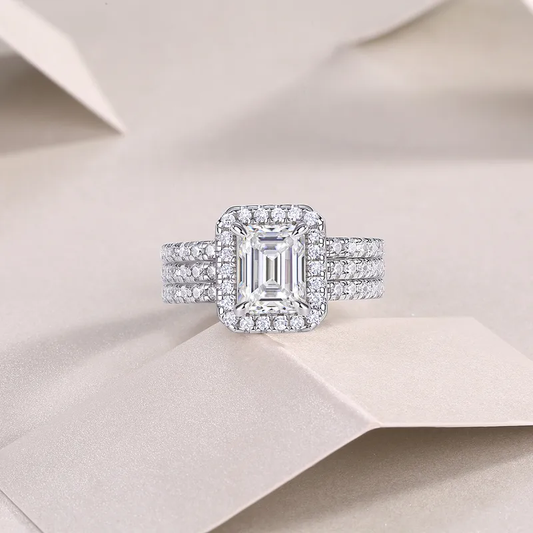Sterling silver 925 moissanite wedding ring