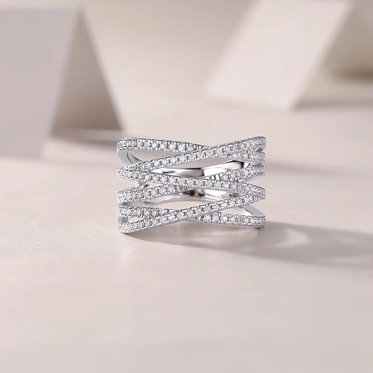 Sterling silver moissanite rings