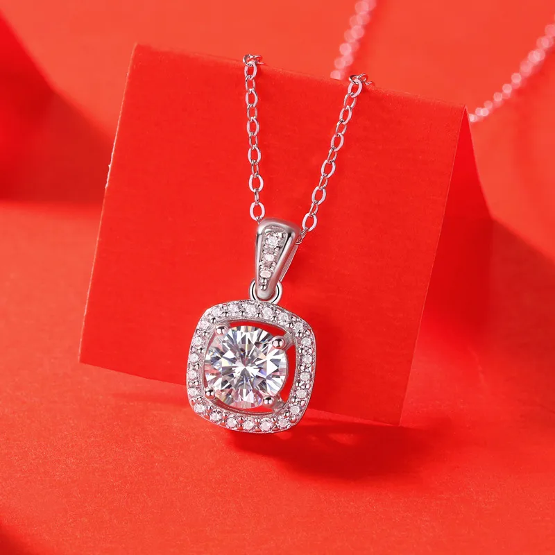 Sterling silver moissanite necklace