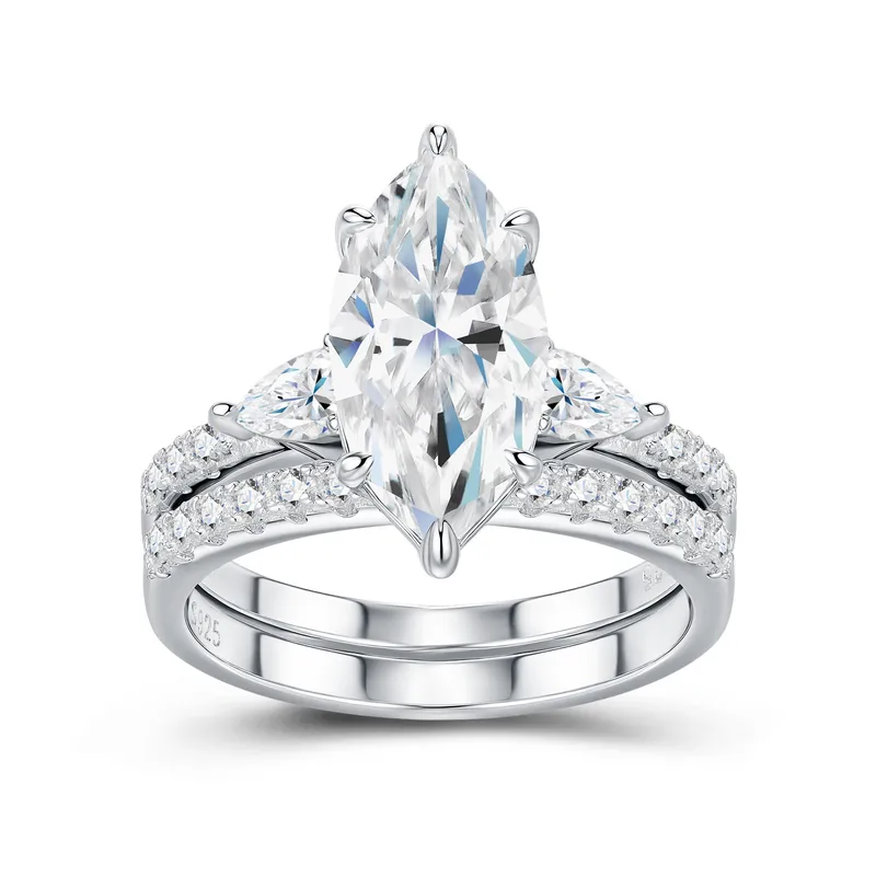 Sterling silver 925 moissanite wedding ring