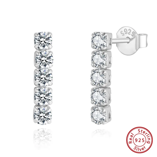 Sterling silver 925 zircon earrings