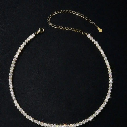 Sterling silver 925 moissanite tennis necklace