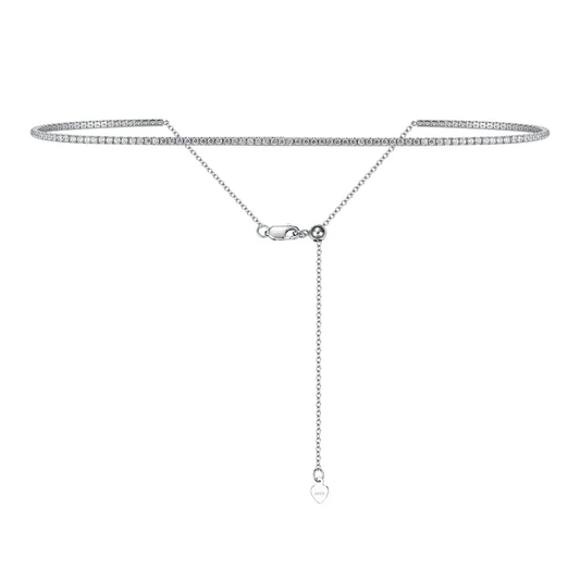 Sterling silver tennis necklace shoker