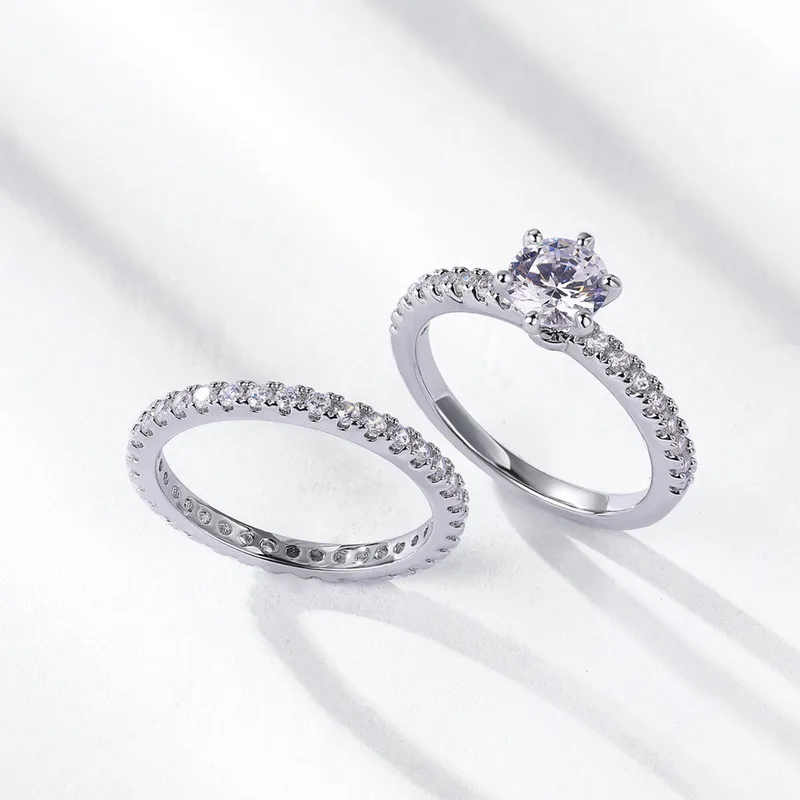 Sterling silver 925 moissanite wedding ring
