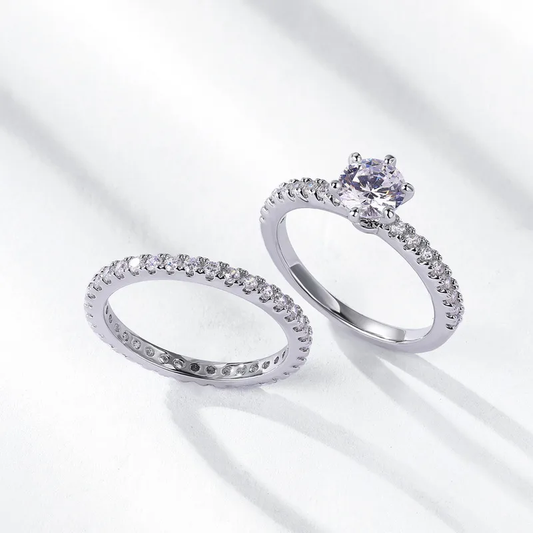 Sterling silver 925 moissanite wedding ring
