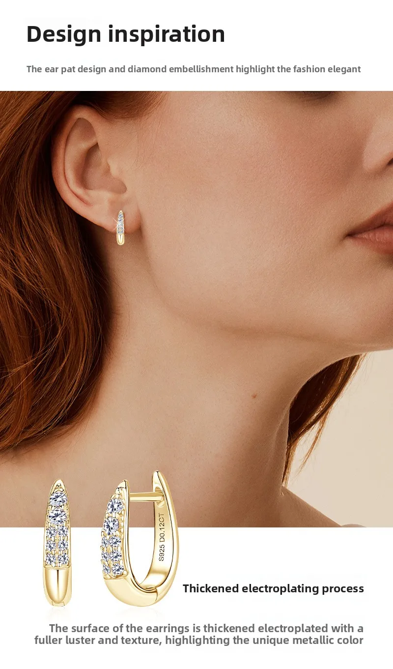 Sterling silver moissanite earrings