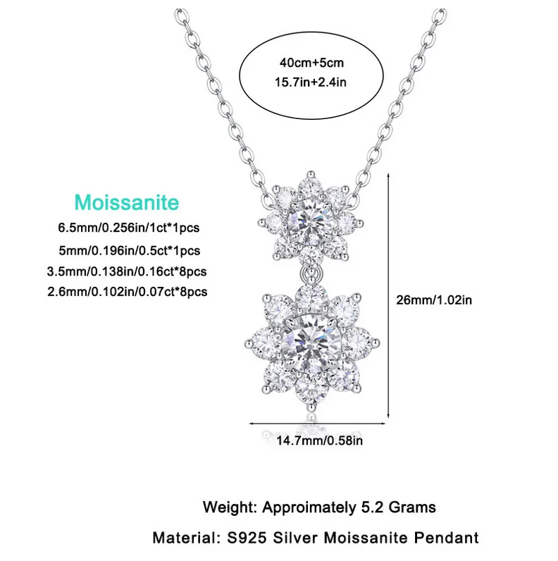 Sterling silver moissanite necklaces