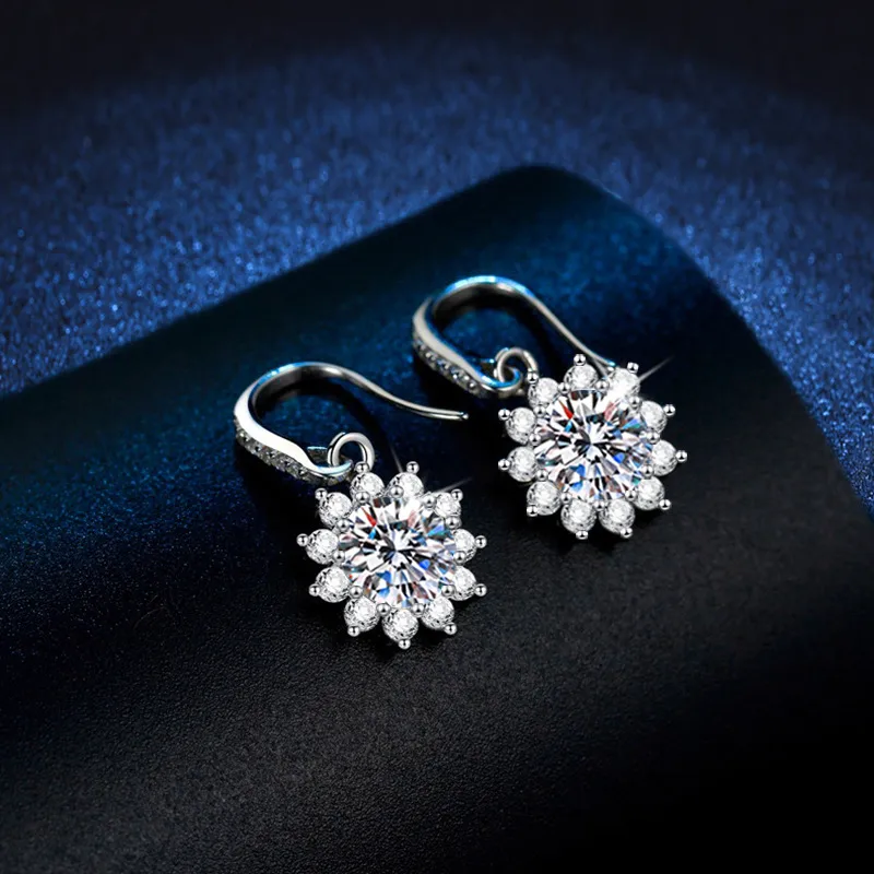 Sterling silver 925 moissanite earrings
