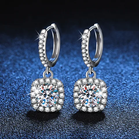 Sterling silver 925 moissanite earrings