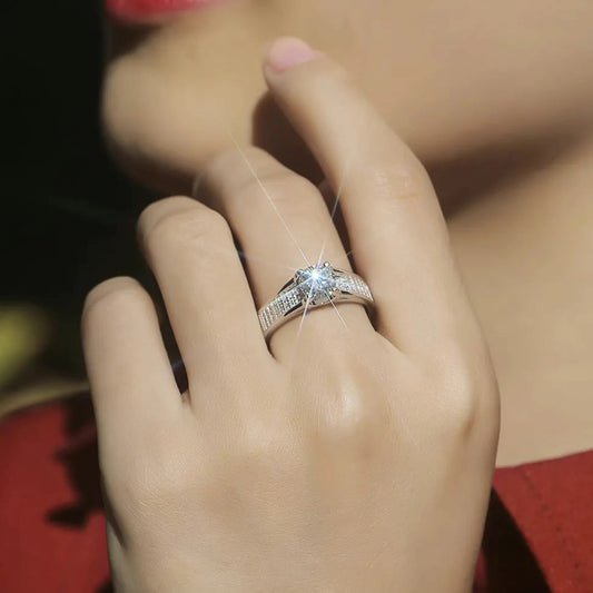 Sterling silver 925 moissanite ring