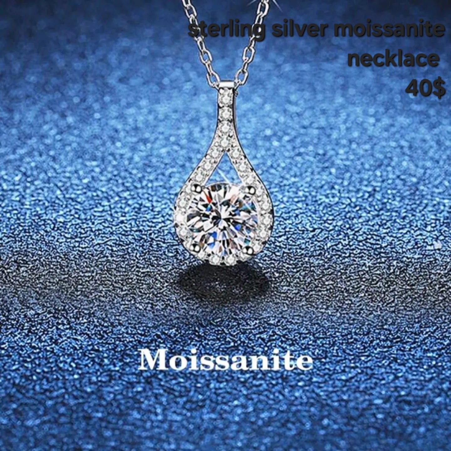 Sterling silver 925 moissanite necklace