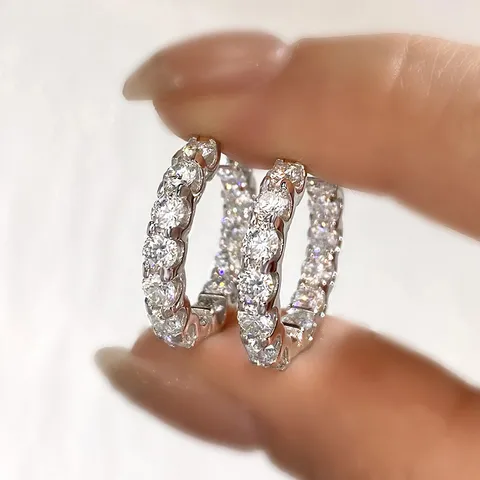 Sterling silver 925 moissanite earrings