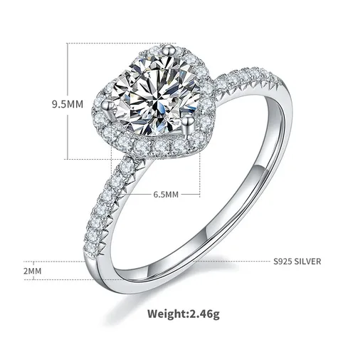 Sterling silver 925 moissanite rings