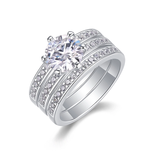 Sterling silver 925 moissanite wedding ring