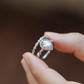 Sterling silver moissanite wedding rings