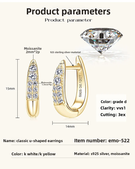 Sterling silver moissanite earrings