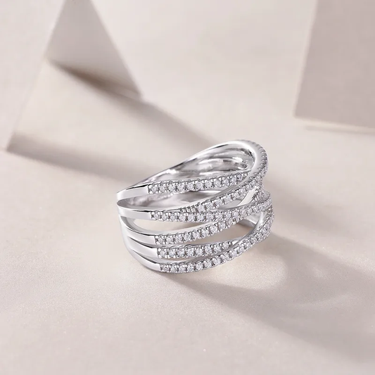 Sterling silver moissanite rings