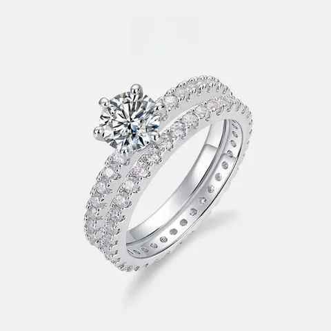 Sterling silver 925 moissanite wedding ring