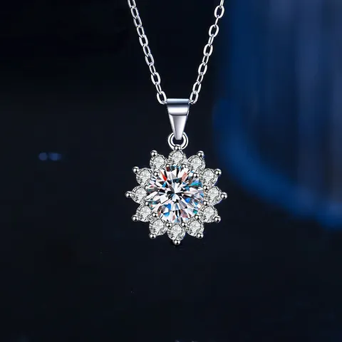 Sterling silver 925 moissanite necklace