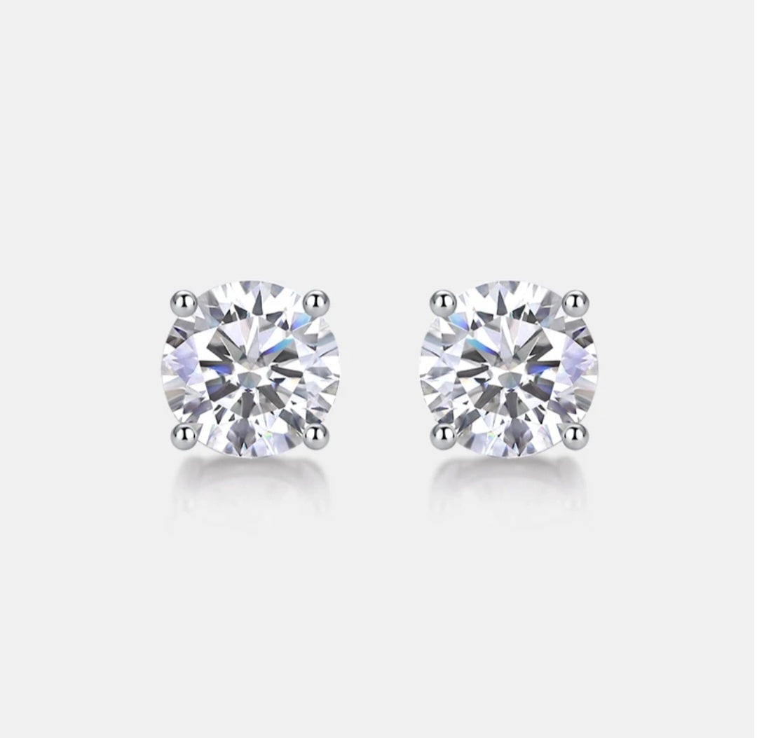 Sterling silver 925 moissanite earrings