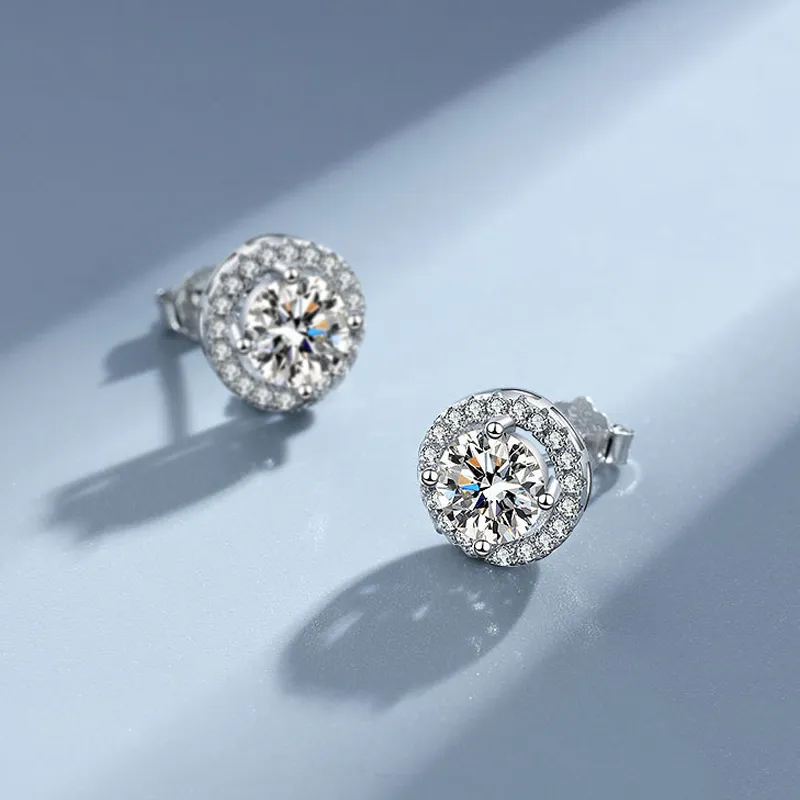 Sterling silver 925 moissanite earrings