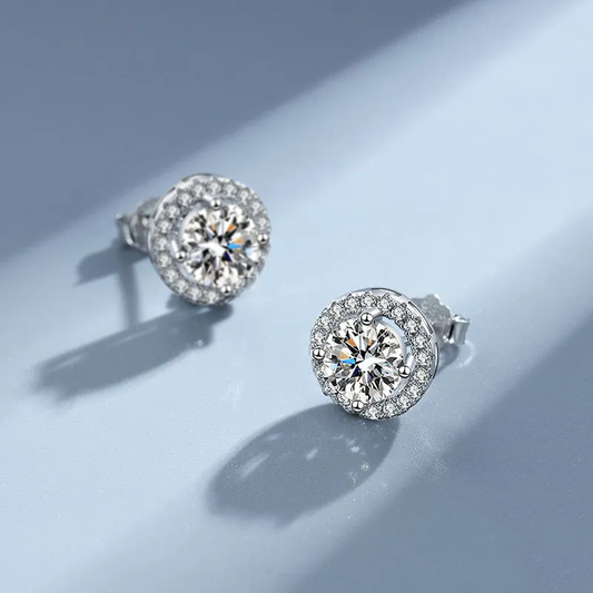 Sterling silver 925 moissanite earrings