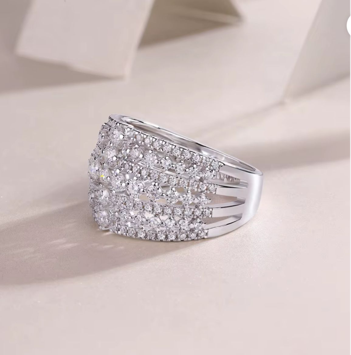Sterling silver moissanite rings