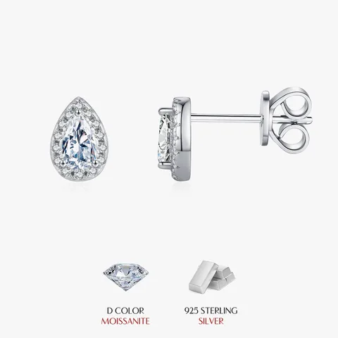 Sterling silver 925 moissanite earrings