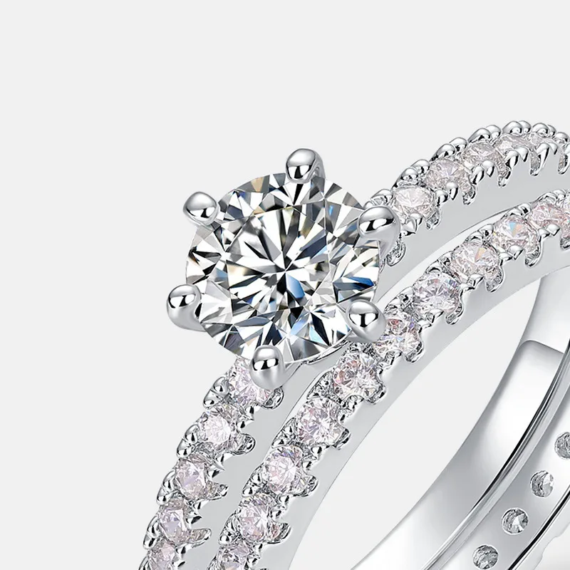Sterling silver 925 moissanite wedding ring