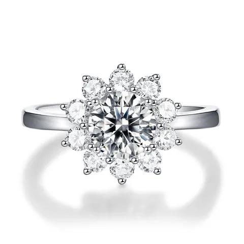Sterling silver moissanite rings