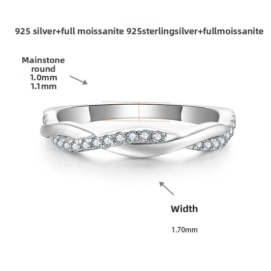 Sterling silver 925 moissanite wedding ring